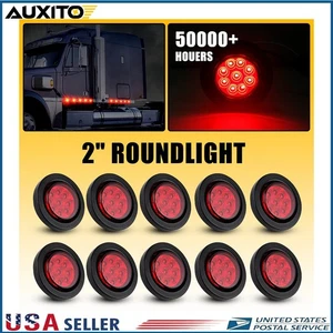 10X Red 2 Inch Round LED Clearance Side Marker Lights for Semi Truck Trailer - Picture 1 of 12