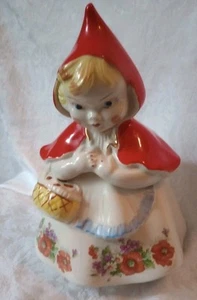 Vintage Hull Ware Little Red Riding Hood Cookie Jar Damage To Inner Lid Top - Picture 1 of 10