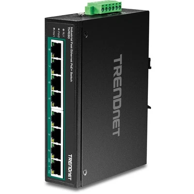 8-Port Industrial Fast Ethernet PoE+ DIN-Rail Switch,TI-PE80,8 x Fast Etherne... - Image 1 of 4