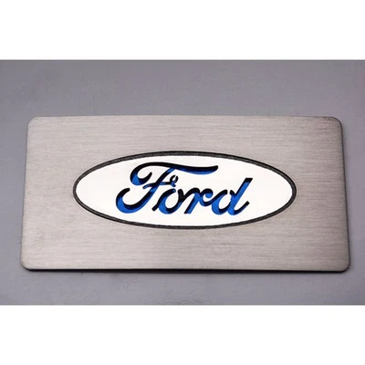 Guantera embellecedor azul oscuro Ford incrustación ovalada para 09-14 Ford F-150 Raptor [ino inoxidable] Foto 1 de 3