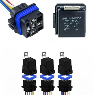 LiuBaiWuQuStars12V 40A Waterproof Automotive Relay Kit, 5-Pin SPDT with Wire 3 - Image 1 of 4
