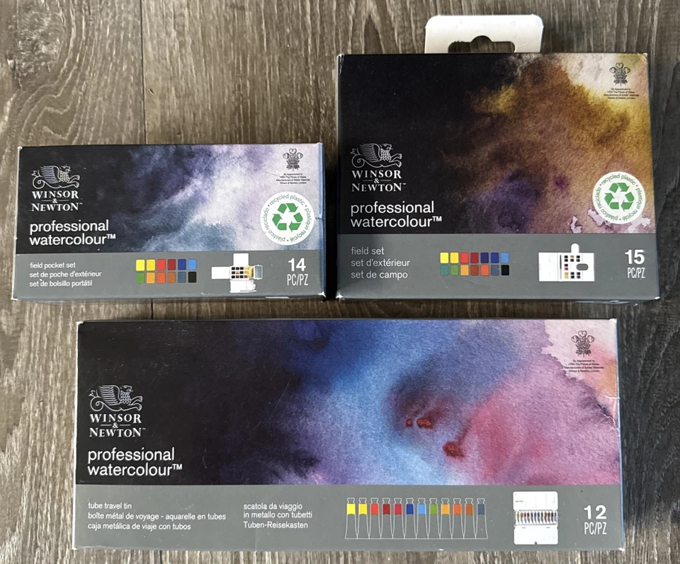 Winsor & Newton Professional Watercolor Sets. 3 Brand New Sets! ‘41’ Free Ship! - Image 1 of 1