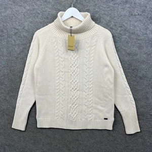 Jersey Dubarry Mujer 12 Crema Kennedy Aran Lana Cable Grueso Tejido Cuello Redondo Nuevo con Etiquetas - Imagen 1 de 10