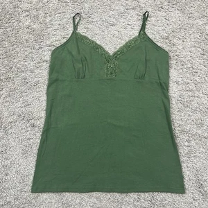 Vintage 90s Y2K Womens Lace Trim Cami Camisole Green Fairy Romantic Size XL - Picture 1 of 6