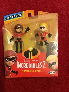 Disney Junior Supers Incredibles 2 Elastigirl And Dash Action Figures Set NEW - Picture 1 of 4
