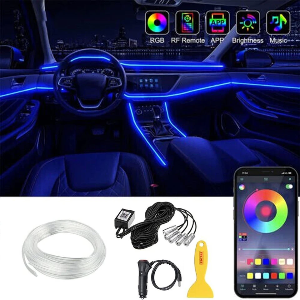 6M RGB LED Strip APP Music Control Atmosphere Interior Ambient Lights  Lamp - Image 1 of 4