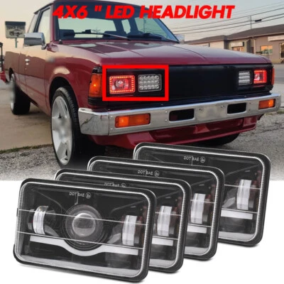 For Nissan 720 1983-1986 4pcs 4pc 4x6" Hi/Lo Beam LED Headlights H4656/4651 4PCS - Image 1 of 4