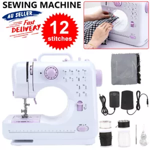 Portable Electric Sewing Machine 12 Stitches 2 Speed Foot Pedal for Beginners - Picture 1 of 12