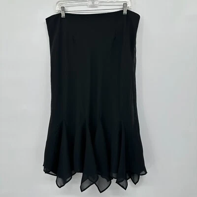 Винтажная юбка Y2K размер 14 черная с подкладкой асимметричная ведьма фея прихотливый струящийся - Изображение 1 из 4