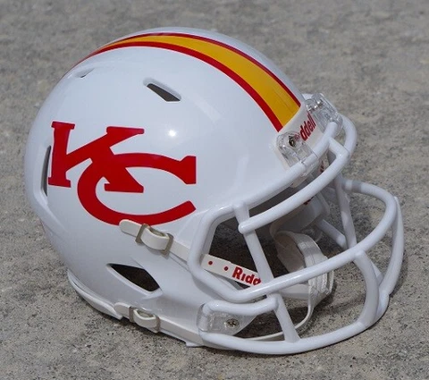 KANSAS CITY CHIEFS CONCEPT FOOTBALL MINI SPEED GLOSS WHITE HELMET Cover