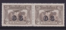 AUSTRALIA SUPERB 1931 6D SEPIA KINGSFORD "OS" AIRMAIL MINT/NG (HH59)