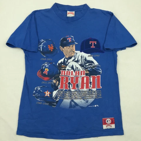 Vintage Texas Rangers Nolan Ryan T-Shirt Nutmeg Mills Angels Astros Mens Large Cover