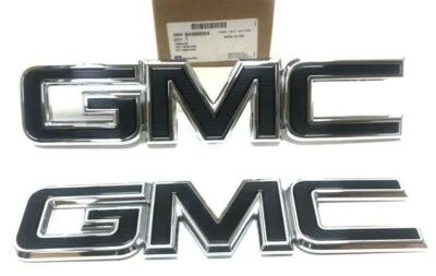 Juego de emblemas delanteros y traseros GMC Canyon 2015-2019 negro/cromo OEM 84380554 Foto 1 de 4