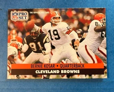 1991 Pro Set #121 Cleveland Browns NFL Bernie Kosar MISSING LOGO ERROR - Image 1 of 2