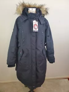 Canada WeatherGear Women's 1X Black Faux Fur Long Coat Jacket hood Outerwear - Picture 1 of 13