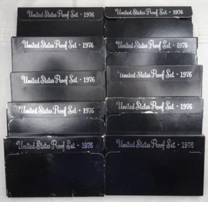 (10) 1976-S US Mint Proof Set 60 Coin Set OGP Wholesale Lot - Picture 1 of 5