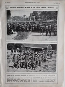 1916 PRIMERA GUERRA MUNDIAL IMPRESIÓN PRISIONEROS ALEMANES TOMADOS EN GRAN OFENSIVA BRITÁNICA EN MEAULTE - Imagen 1 de 1