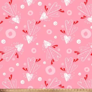 Hearts Print Fleece Fabric - 60" Wide - Sold by The Yard - Picture 1 of 1