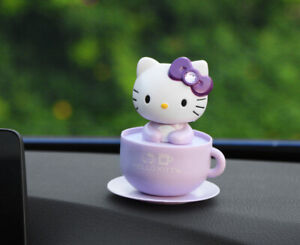 purple Hello Kitty Moving Head Solar Car Decoration 
