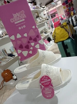 Pantofole Donna Sposa aperte di velluto bianche .Made in Italy  - Immagine 1 di 3