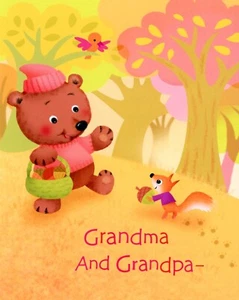 Cute THANKSGIVING Greeting Card FOR GRANDPARENTS FROM KID, Bear by Hallmark +✉ - Picture 1 of 5