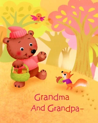Cute THANKSGIVING Greeting Card FOR GRANDPARENTS FROM KID, Bear by Hallmark +✉ - Image 1 of 4