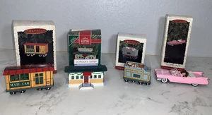 Lot of 4 Hallmark Keepsake Ornaments Mail & Tender Car Donder’s Diner, 59 Caddy - Picture 1 of 10