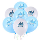10 Stück 12 Zoll Cartoon Aluminiumfolie Ballon Haifischmuster Helium
