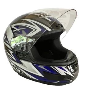 HJC CS-12 Format Motorcycle Helmet Blue, White, Black and Silver Sz Med. - Picture 1 of 7