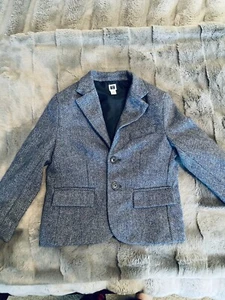 Janie and Jack Navy Herringbone Wool Classic Suit Jacket Size 4 - Picture 1 of 9
