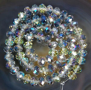 Wholesale 1000pcs 3x4mm Multicolor AB Crystal Faceted Roundel Gems Loose Beads