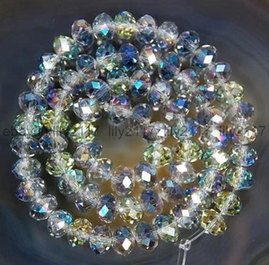 Wholesale 1000pcs 3x4mm Multicolor AB Crystal Faceted Roundel Gems Loose Beads - Picture 1 of 6