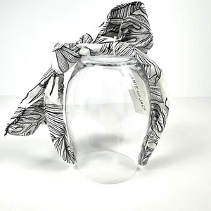 Janie and Jack Girl Palm Print Bow Headband White Palm Print One Size - Picture 1 of 4