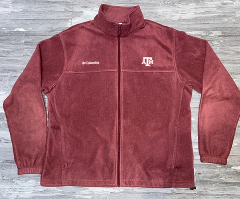 Texas A&M Aggies Columbia Burgundy Fleece Full Zip Jacket Sz XL Cover