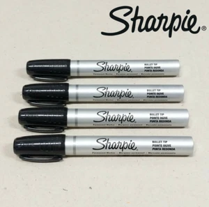 4 x Sharpie Heavy Duty Metal Permanent Marker Bullet Point ~2mm Black S20093047 - Picture 1 of 6