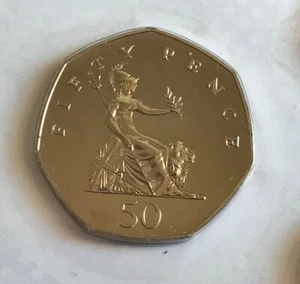 1985 BRITANNIA 50 PENCE COIN BRILLIANT UNCIRCULATED BU - Picture 1 of 3
