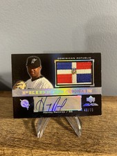 2007 UD Black HANLEY RAMIREZ Pride Of A Nation Auto /75 Dominican Republic Flag