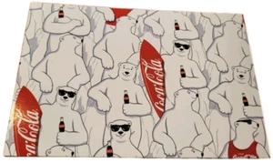 Coca-Cola Polar Bears Surfing Board Coke Glass Bottle Postcard - Picture 1 of 2