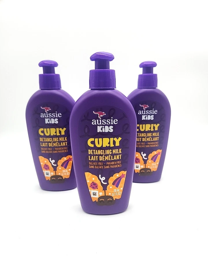 Aussie Kids Curly Hair Detangling Milk – 6.7oz Leave-In Conditioner 200ml 3 Pack - Image 1 of 4