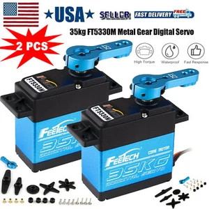 Paquete de 2 Impermeables 35kg Full Metal Gear Digital Servo ALTO PAR Y VELOCIDAD Coche de radiocontrol - Imagen 1 de 7