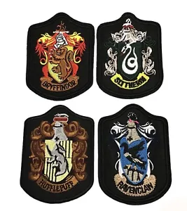 Harry Potter Costume Badge Iron On Hogwarts School Uniform Sew On House Badges - Picture 1 of 8