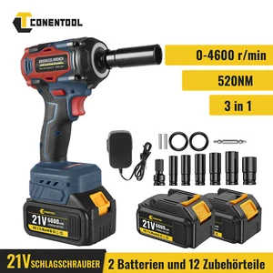 CONENTOOL Brushless AkkuSchlagschrauber 21V 2x6,0Ah Ladegerät Auto Reifenwechsel - Bild 1 von 13