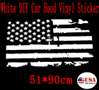 White Diy Car Hood Vinyl Sticker Usa Flag Graphic Decal For Jeep Wrangler 20X35"