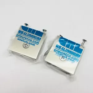 QTY 2 CRL SGCU1 BN CHROME 2 "X 2"SQUARE STYLE NOTCH-IN GLASS FIXED - Picture 1 of 5