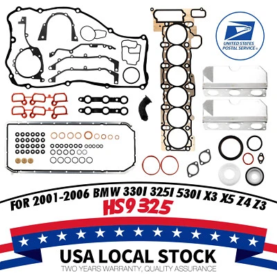 Juego completo de juntas de motor HS9325 apto para BMW 325i 530i X3 X5 2001-2006 2,5 L 3,0 L Foto 1 de 4