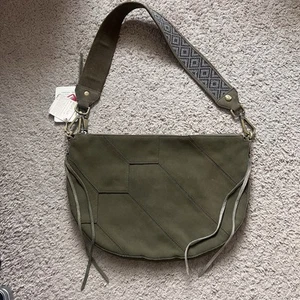 Hobo Olive Green Suede Shoulder Bag Boho NWT! - Picture 1 of 7