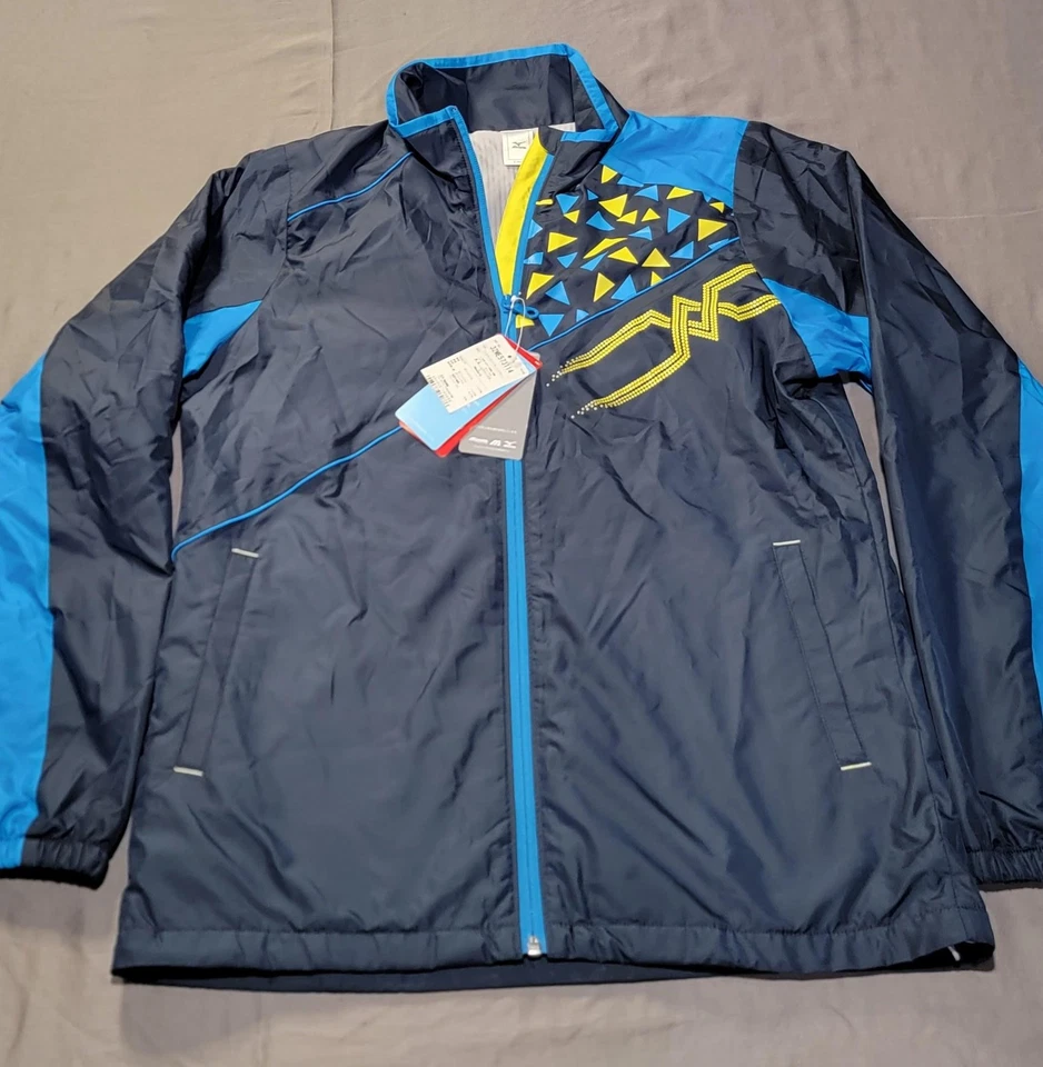 NWT Mizuno Jacket Womens Large Breath Thermo Full Zip Geometric Print Athletic - Image 1 of 4