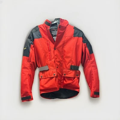 Chaqueta de motocicleta Joe Rocket para hombre pequeña hecha con abrigo rojo balístico de Kevlar Foto 1 de 4