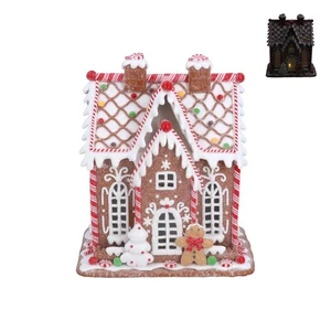 Gisela Graham Light Up Double Fronted Gingerbread House Christmas Decoration - Picture 1 of 1