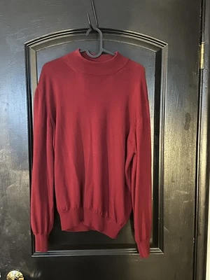 Suéter masculino GRAN SASSO lã virgem magenta gola falsa manga longa, 48, M, Itália - Imagem 1 de 4